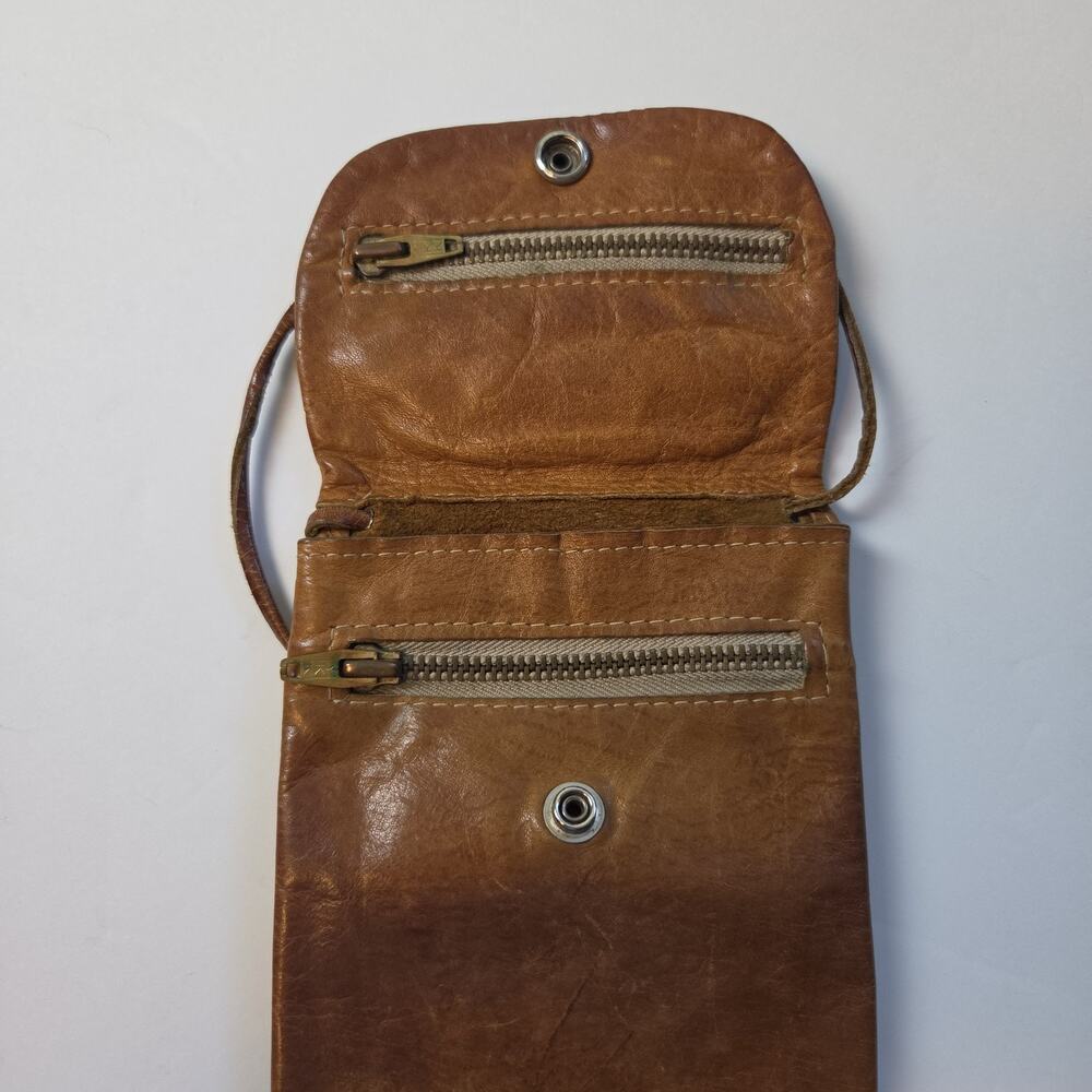 Vintage Bags By AG Leather Brown Leather Crossbody Belt Pouch - Picture 5 of 8